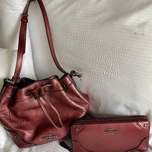 Coach purse with matching wallet.